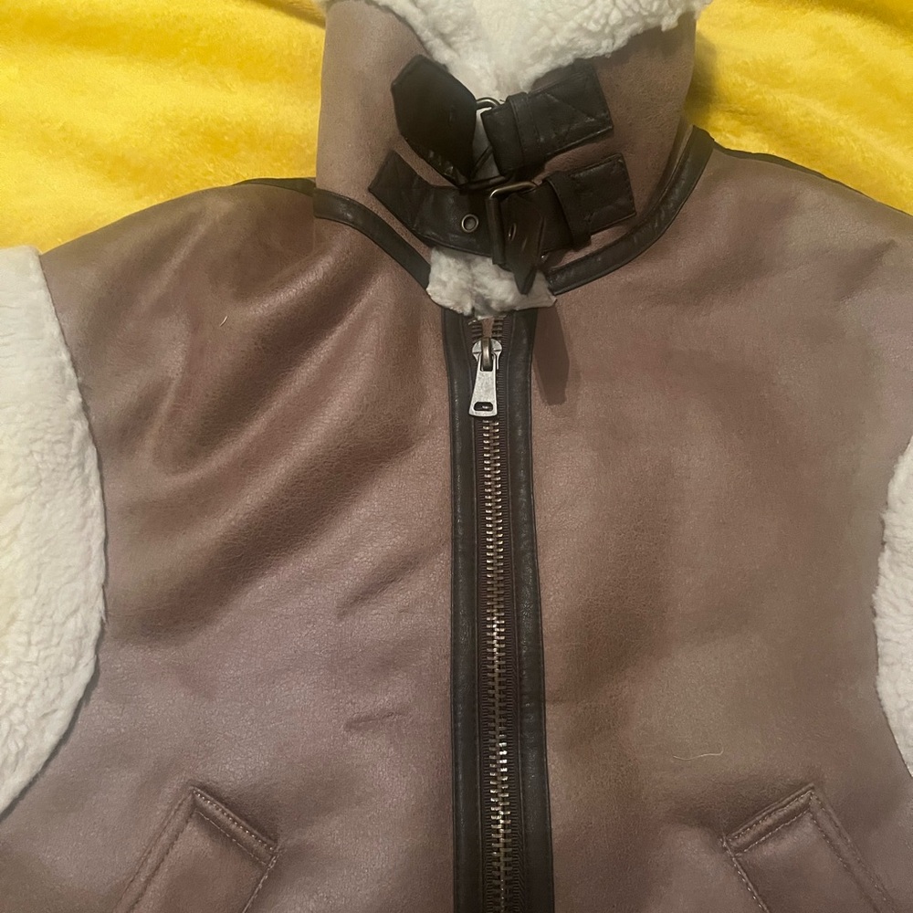 Zara Cream Shearling Vest